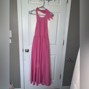 NWT Zara Pink Poplin Halter Neck Dress, Size XS